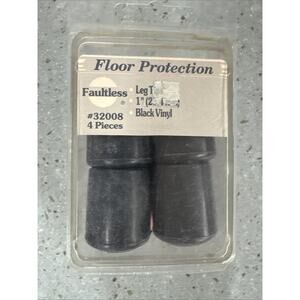 NEW 32008 Furniture Leg Tip Black Rubber 1-In 4 Pack Floor Protection! Thick!